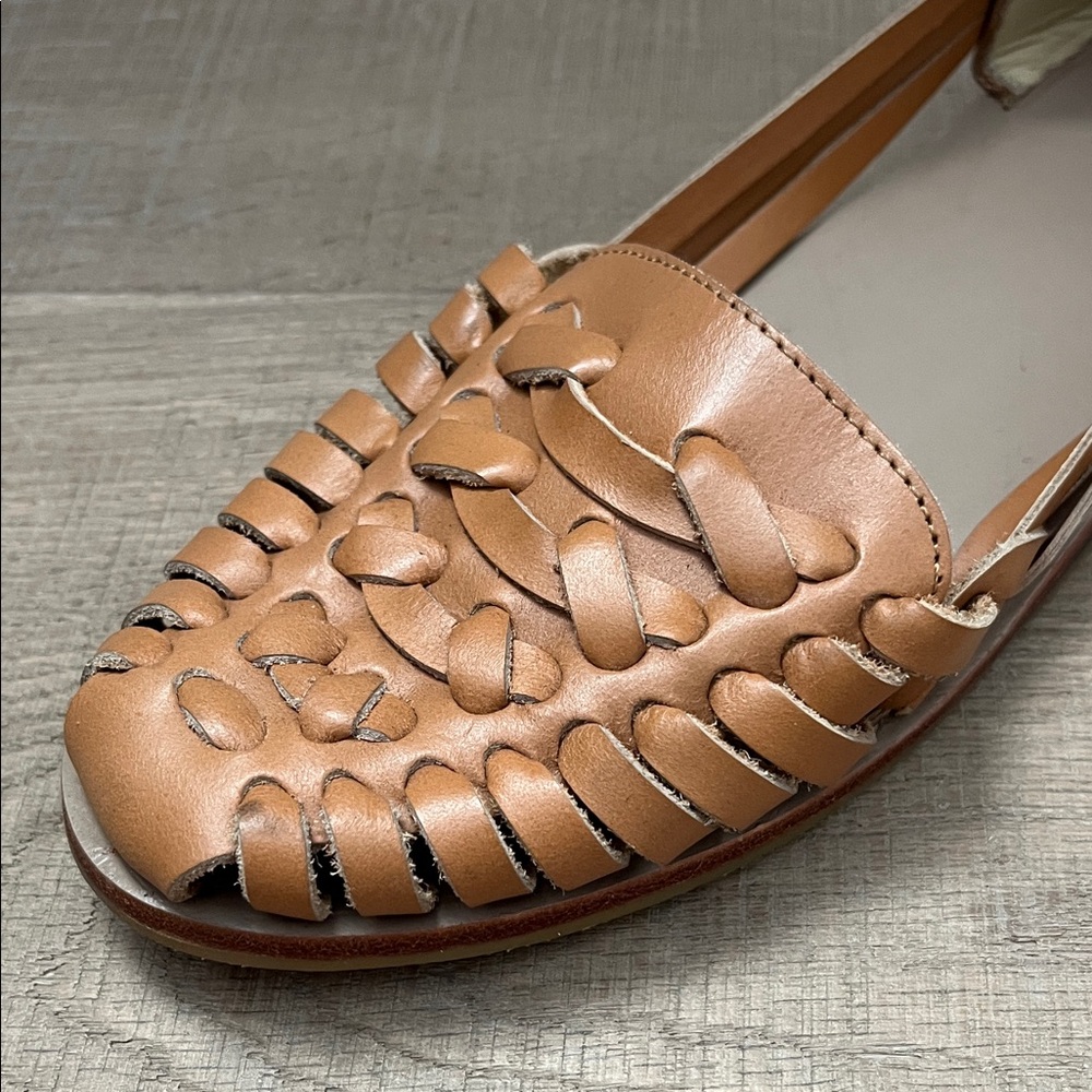 Nisolo Tan Woven Leather Huarache Flats - Picture 7 of 15